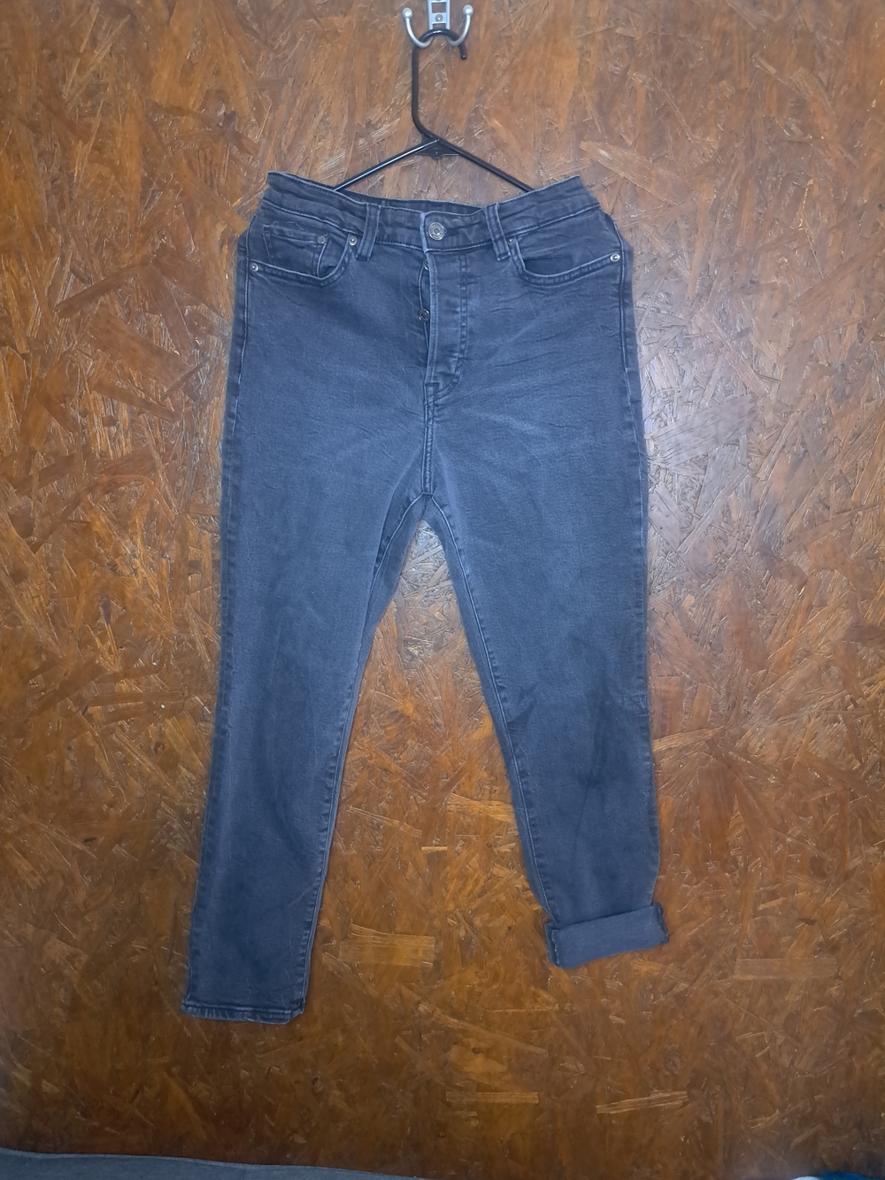 H&M Mom Jeans in Charcoal Black